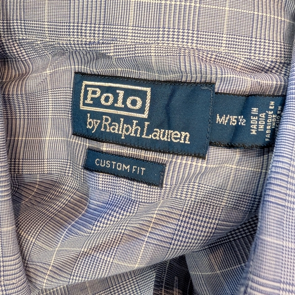 Polo Ralph Lauren Men's Light Blue Grid Dress Shirt - Picture 7 of 9